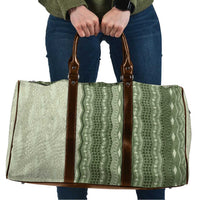 Vintage Sage Green Hawaiian Traditional Kapa Mix Flowers Lei Travel Bag LT7 Sage Green - Polynesian Pride