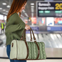 Vintage Sage Green Hawaiian Traditional Kapa Mix Flowers Lei Travel Bag LT7 - Polynesian Pride