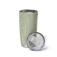 Vintage Sage Green Hawaiian Traditional Kapa Mix Flowers Lei Tumbler Cup LT7 - Polynesian Pride