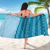 Vintage Cobalt Blue Hawaiian Traditional Kapa Mix Flowers Lei Sarong