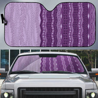 Vintage Violet Hawaiian Traditional Kapa Mix Flowers Lei Auto Sun Shade LT7 Violet - Polynesian Pride