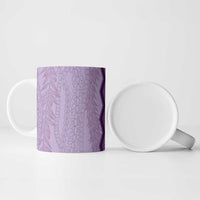 Vintage Violet Hawaiian Traditional Kapa Mix Flowers Lei Ceramic Mug