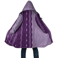 Vintage Violet Hawaiian Traditional Kapa Mix Flowers Lei Cloak LT7 Unisex Violet - Polynesian Pride