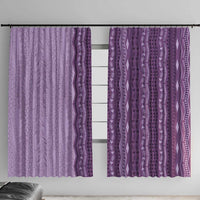 Vintage Violet Hawaiian Traditional Kapa Mix Flowers Lei Window Curtain LT7 With Hooks Violet - Polynesian Pride