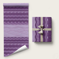 Vintage Violet Hawaiian Traditional Kapa Mix Flowers Lei Wrapping Paper LT7 58" × 23" Violet - Polynesian Pride