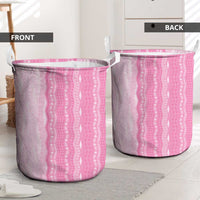 Vintage Pink Hawaiian Traditional Kapa Mix Flowers Lei Laundry Basket LT7 - Polynesian Pride