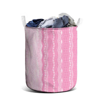 Vintage Pink Hawaiian Traditional Kapa Mix Flowers Lei Laundry Basket LT7 - Polynesian Pride