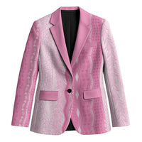 Vintage Pink Hawaiian Traditional Kapa Mix Flowers Lei Blazer