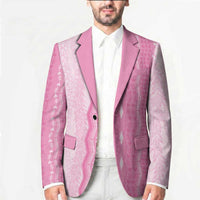 Vintage Pink Hawaiian Traditional Kapa Mix Flowers Lei Blazer