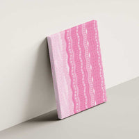 Vintage Pink Hawaiian Traditional Kapa Mix Flowers Lei Canvas Wall Art