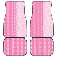 Vintage Pink Hawaiian Traditional Kapa Mix Flowers Lei Car Mats