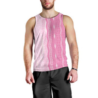 Vintage Pink Hawaiian Traditional Kapa Mix Flowers Lei Men Tank Top