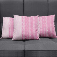 Vintage Pink Hawaiian Traditional Kapa Mix Flowers Lei Pillow Cover