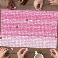 Vintage Pink Hawaiian Traditional Kapa Mix Flowers Lei Puzzle