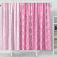 Vintage Pink Hawaiian Traditional Kapa Mix Flowers Lei Shower Curtain