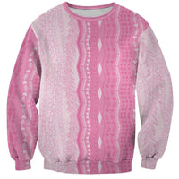 Vintage Pink Hawaiian Traditional Kapa Mix Flowers Lei Sweatshirt LT7 Unisex Pink - Polynesian Pride