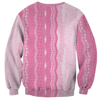 Vintage Pink Hawaiian Traditional Kapa Mix Flowers Lei Sweatshirt LT7 - Polynesian Pride