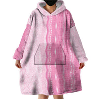 Vintage Pink Hawaiian Traditional Kapa Mix Flowers Lei Wearable Blanket Hoodie
