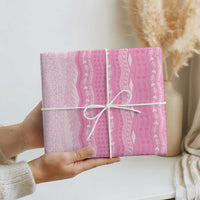 Vintage Pink Hawaiian Traditional Kapa Mix Flowers Lei Wrapping Paper