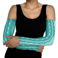 Vintage Teal Hawaiian Traditional Kapa Mix Flowers Lei Arm Sleeves