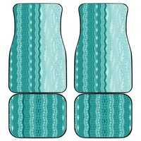 Vintage Teal Hawaiian Traditional Kapa Mix Flowers Lei Car Mats