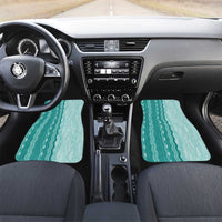 Vintage Teal Hawaiian Traditional Kapa Mix Flowers Lei Car Mats