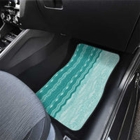 Vintage Teal Hawaiian Traditional Kapa Mix Flowers Lei Car Mats