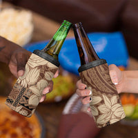 Samoa Women's Day 4 in 1 Can Cooler Tumbler Tiale Flower Mix Siapo Tapa