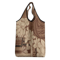 Samoa Women's Day Grocery Bag Tiale Flower Mix Siapo Tapa