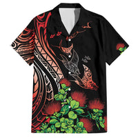 Aloha Hawaii Manta Rays Hawaiian Shirt Red Ohia Lehua