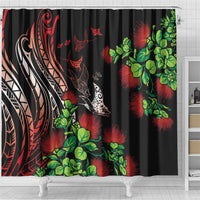 Aloha Hawaii Manta Rays Shower Curtain Red Ohia Lehua