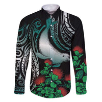 Aloha Hawaii Monk Seal Family Matching Off Shoulder Short Dress and Hawaiian Shirt Mix Ohia Lehua