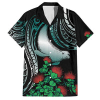 Aloha Hawaii Monk Seal Family Matching Tank Maxi Dress and Hawaiian Shirt Mix Ohia Lehua