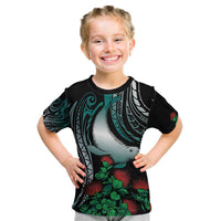 Aloha Hawaii Monk Seal Kid T Shirt Mix Ohia Lehua LT7 Teal - Polynesian Pride