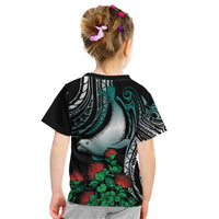 Aloha Hawaii Monk Seal Kid T Shirt Mix Ohia Lehua LT7 - Polynesian Pride