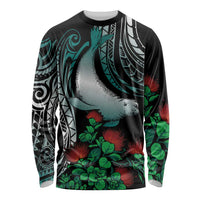 Aloha Hawaii Monk Seal Long Sleeve Shirt Mix Ohia Lehua LT7 Unisex Teal - Polynesian Pride