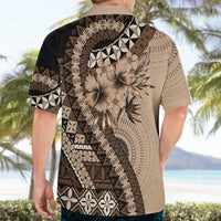 Bula Fiji Hawaiian Shirt Mocha Brown Kaivity Masi Tapa LT7 - Polynesian Pride