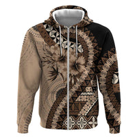 Bula Fiji Hoodie Mocha Brown Kaivity Masi Tapa