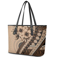Bula Fiji Leather Tote Bag Mocha Brown Kaivity Masi Tapa