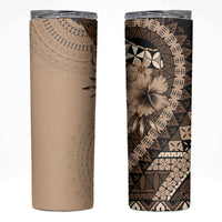 Bula Fiji Skinny Tumbler Mocha Brown Kaivity Masi Tapa