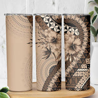 Bula Fiji Skinny Tumbler Mocha Brown Kaivity Masi Tapa
