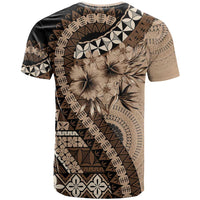 Bula Fiji T Shirt Mocha Brown Kaivity Masi Tapa