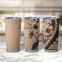 Bula Fiji Tumbler Cup Mocha Brown Kaivity Masi Tapa