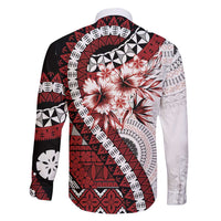 Bula Fiji Family Matching Long Sleeve Bodycon Dress and Hawaiian Shirt White Kaivity Masi Tapa