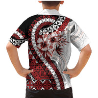 Bula Fiji Family Matching Mermaid Dress and Hawaiian Shirt White Kaivity Masi Tapa