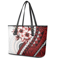 Bula Fiji Leather Tote Bag White Kaivity Masi Tapa