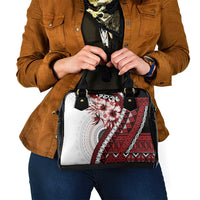 Bula Fiji Shoulder Handbag White Kaivity Masi Tapa