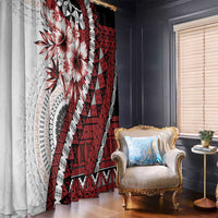 Bula Fiji Window Curtain White Kaivity Masi Tapa