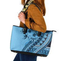 Bula Fiji Leather Tote Bag Turquoise Kaivity Masi Tapa