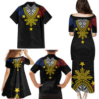 Philippines Heritage Baybayin Mix Polynesian Family Matching Puletasi and Hawaiian Shirt